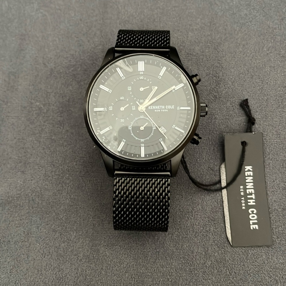 New Men’s Kenneth Cole GK21853 Stainless Steel Chronograph Watch in black